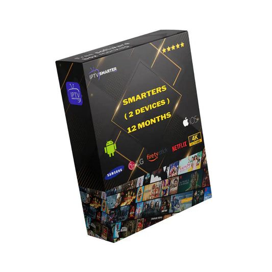 Subscription 12 Months IPTV SMARTERS PRO ( 2 DEVICES )