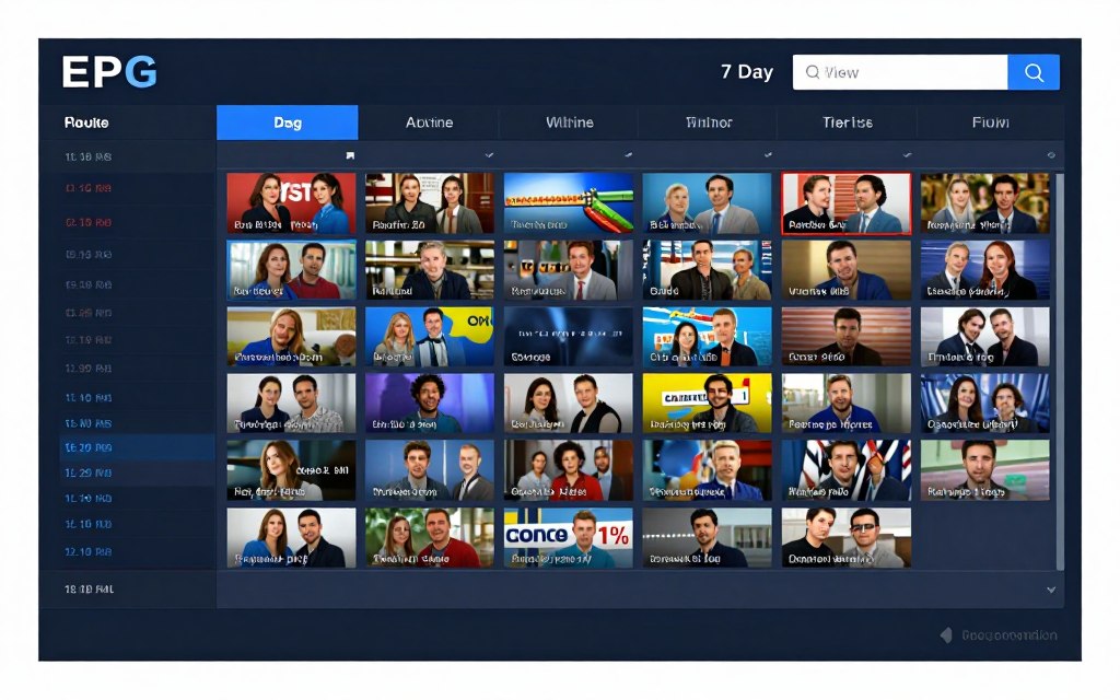 electronic program guide showing weekly schedule of channels electronic program guide showing weekly schedule of channels