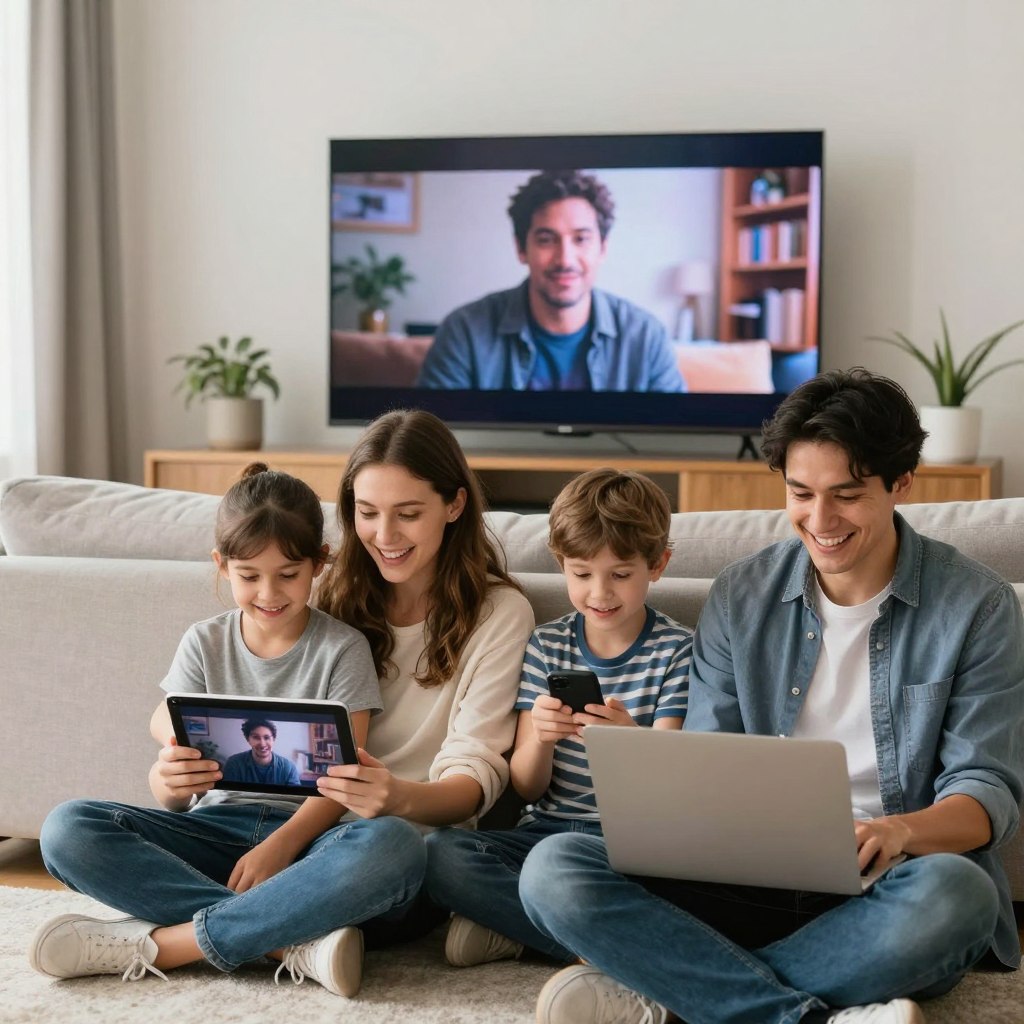 family using multiple devices simultaneously for iptv streaming family using multiple devices simultaneously for iptv streaming