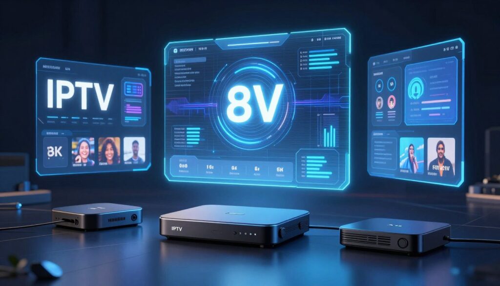 futuristic iptv streaming ,technology visualization, iptv service provider