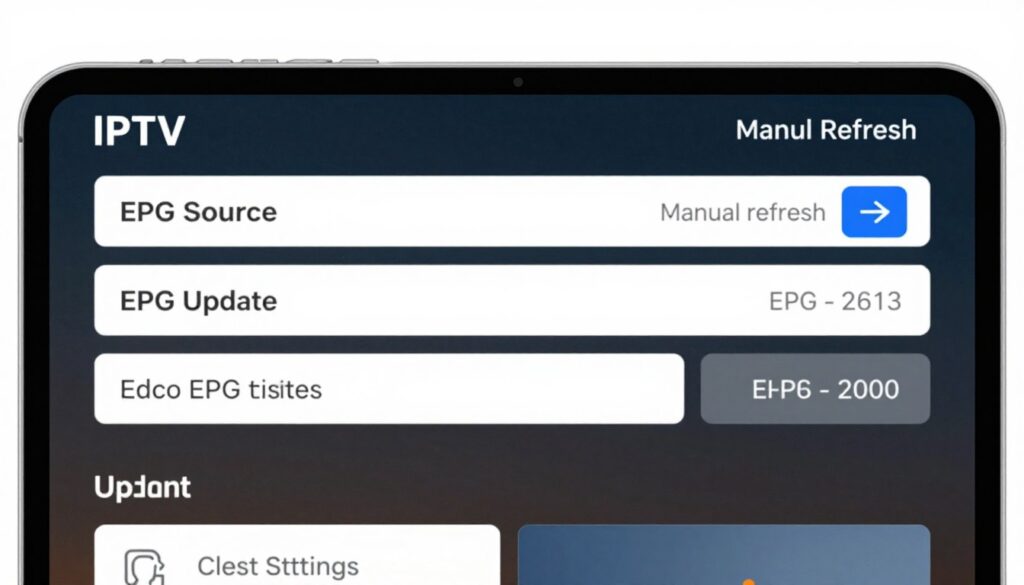 iptv epg troubleshooting showing refresh and update options iptv epg troubleshooting showing refresh and update options