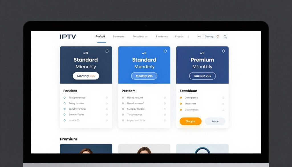 iptv subscription pricing plans comparison table on computer screen iptv subscription pricing plans comparison table on computer screen