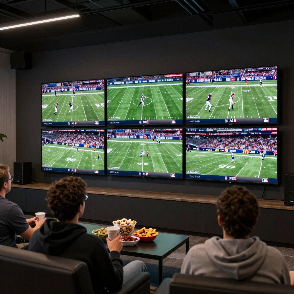 live sports on multiple screens showing different games live sports on multiple screens showing different games
