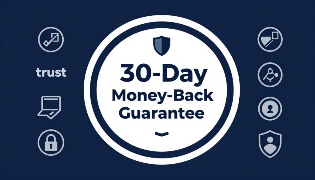 money-back guarantee badge and trust symbols money-back guarantee badge and trust symbols
