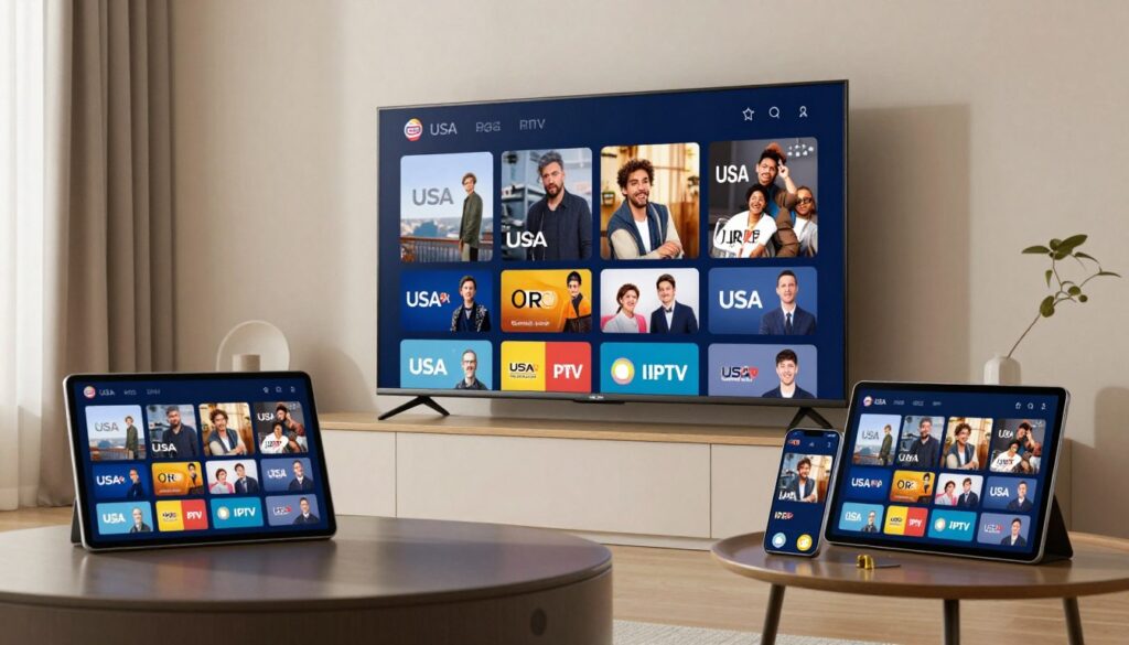 usa stable iptv streaming on multiple devices showing live channels