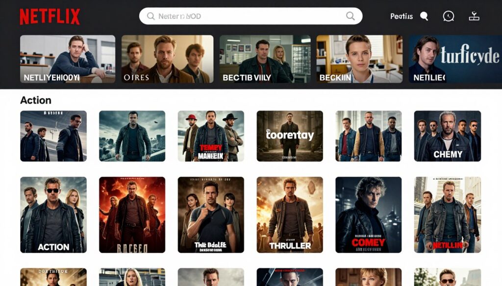 video on demand movie library interface with categories and search video on demand movie library interface with categories and search